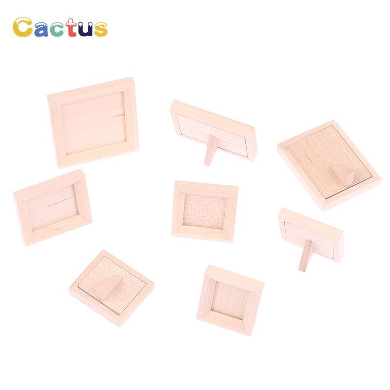 Engraved Wood Frame - 1Pc 1/12 Dollhouse Miniature กรอบรูปไม้จำลองเฟอร์นิเจอร์ของเล่นอุปกรณ์เสริมบ้านตุ๊กตาตกแต่ง
