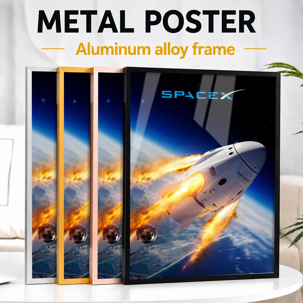 Custom Map Poster - โปสเตอร์โลหะอลูมิเนียมกรอบรูปแผนที่เมืองที่ยานแคปซูลสเปซเอ็กซ์ ดราก้อน กลับเข้าสู่ชั้นบรรยากาศ ภาพศิลปะติดผนังทิวทัศน์ที่ปรับแต่งได้ เหมาะสำหรับห้องนั่งเล่น