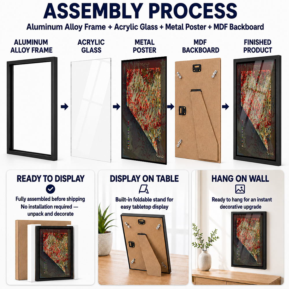 แผนที่ธรณีวิทยาเนวาดา โปสเตอร์ - Custom Map Poster บทวิจารณ์และราคา