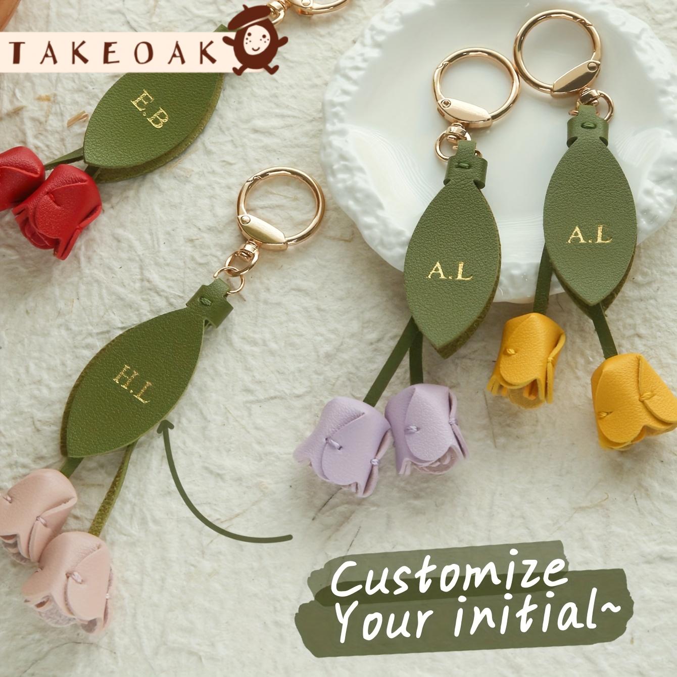 พวงกุญแจหนังลายดอกทิวลิปแบบปรั - Monogram Keychain Leather บทวิจารณ์และราคา