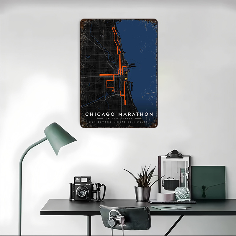 แผนที่เส้นทางวิ่งมาราธอนชิคาโก - Custom Map Poster บทวิจารณ์และราคา
